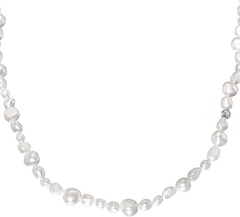 0.30CT LAB CORNOW DAIMOND (D-E/VS) و 55/64 لؤلؤة مزرعة للمياه العذبة على قلادة من الفضة من الذهب الأبيض المغطى بالذهب الأبيض ، 16 "-18" و 23 "-25 بوصة ، قلادة للنساء ، هدية لمجوهراتها للنساء in Kuwait