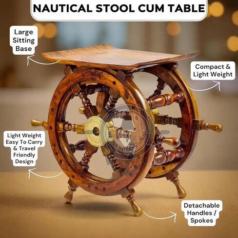 Nagina International Wooden اليد المصنوعة من عجلات العجلة ديكور المنزل (12 بوصة) [B01erBMDX4] in Saudi Arabia