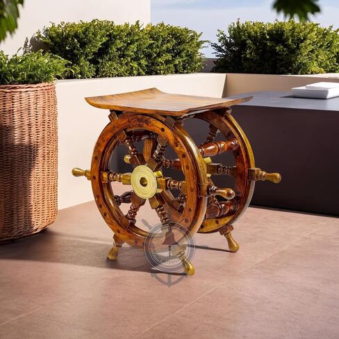 Nagina International Wooden اليد المصنوعة من عجلات العجلة ديكور المنزل (12 بوصة) [B01erBMDX4] in Saudi Arabia