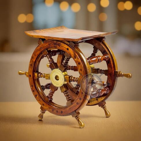 Nagina International Wooden اليد المصنوعة من عجلات العجلة ديكور المنزل (12 بوصة) [B01erBMDX4] in Saudi Arabia