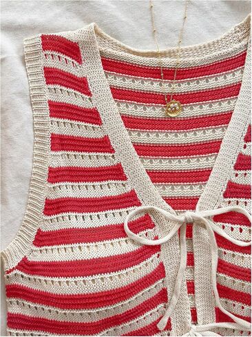 MakeMeChic Women's Striped Shorts Set Two Piece Outfits Knit Crochet Tank Top Matching Set in Saudi Arabia