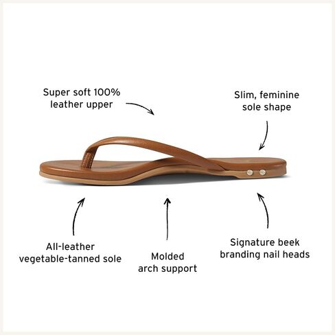 beek Sunbeam Leather Flip Flop Sandal for Women, Slip-On Design, Features Molded Arch & Leather-Wrapped Memory Foam Sole in Saudi Arabia