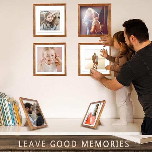 Poster Frames,Picture Frames,Display Pictures 8x8,10x10 With Mat or 12x12 Without Mat,Natural Solid Wood Frame,Hung On Walls Or Placed On Tables,Frames for Photos (Wood Color,12x12,Single) in Saudi Arabia
