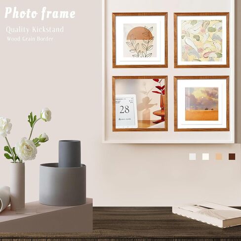 Poster Frames,Picture Frames,Display Pictures 8x8,10x10 With Mat or 12x12 Without Mat,Natural Solid Wood Frame,Hung On Walls Or Placed On Tables,Frames for Photos (Wood Color,12x12,Single) in Saudi Arabia