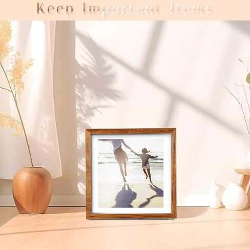 Poster Frames,Picture Frames,Display Pictures 8x8,10x10 With Mat or 12x12 Without Mat,Natural Solid Wood Frame,Hung On Walls Or Placed On Tables,Frames for Photos (Wood Color,12x12,Single) in Saudi Arabia