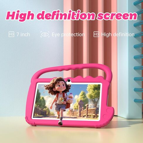 تابلت YQSAVIOR للأطفال مقاس 7 بوصة، تابلت Android 12 للأطفال، ذاكرة وصول عشوائي 4 جيجابايت وذاكرة قراءة فقط 32 جيجابايت، تابلت للأطفال الصغار، بلوتوث، شاشة IPS، مراقبة أبوية، حافظة كاميرا مزدوجة مضادة للصدمات للتعليم والألعاب in Kuwait