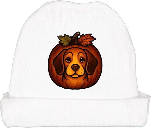 inktastic Halloween Beagle Pumpkin Baby Beanie Hat in Saudi Arabia