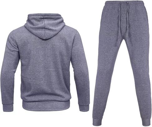 بدلة رياضية للرجال من AKsit مكونة من قطعتين بدلة رياضية بغطاء للرأس طقم بدلة للركض ملابس غير رسمية ملابس رياضية بسحاب طقم رياضي للمدينة أسود رمادي مموه M in Kuwait