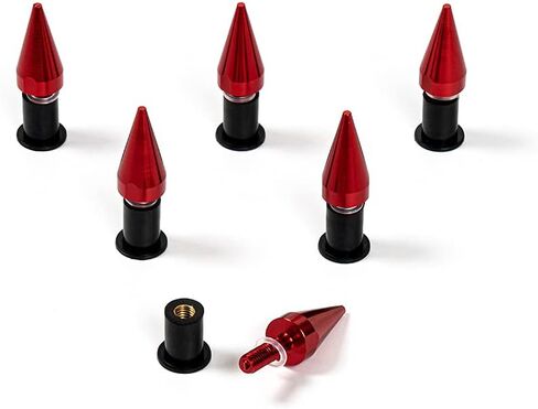 6 Pieces Universal Spike Windcreen Bolts Fit for Most Motorcycle Windshield Screw Set Nuts Fasteners (Black) in Saudi Arabia