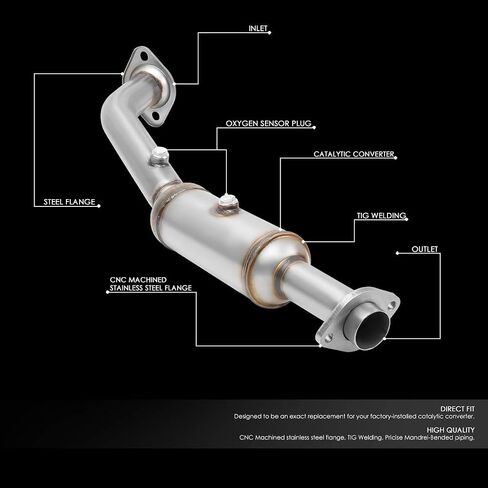 محول حفاز بنمط مصنع DNA MOTORING متوافق مع 98-02 Accord / 99-04 Odyssey / 01-03 CL / 02-03 TL 3.0L 3.2L 3.5L، متوافق مع EPA، OEM-CONV-070 in Saudi Arabia