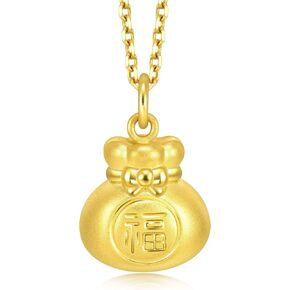 CHOW SANG SANG 999 24K Solid Gold Fortune Bag Charm for Women 91975P in Saudi Arabia