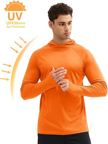 Boladeci Men's UPF 50+ Sun Protection Lightweight Hoodie Shirts Long Sleeve Fishing Shirts SPF UV Hiking Swim in Kuwait