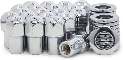 25 Lug Nuts 12X1.5 Chrome Dome Top Nut .75 Shank Center Washers Steel for Pontiac,for Olds,for GMC,for Chevy,for Buick 2LN1CDTMNSCCW in Saudi Arabia