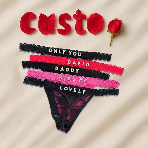 2-Pack Personalized Panties With Name 'Daddy' - Rhinestone Name Thong Custom Thong for Her - Valentines Day in Saudi Arabia