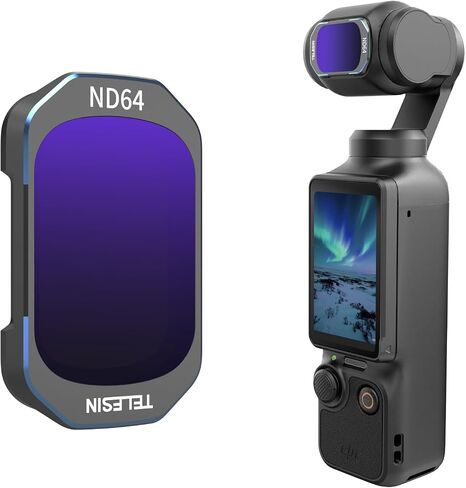 مجموعة أدوات تركيب العدسات المغناطيسية لـ DJI Osmo Pocket 3، 4 عبوات CPL ND16 ND64 ND256 مستقطبة بكثافة محايدة HD فائقة النحافة من زجاج كورنينج عدسة مرشح حامي مجموعة أدوات للجيب 3 ملحقات in Kuwait