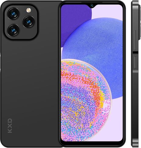 KXD A07 Unlock Cell Phone, Android 12 Unlocked Phone, 4500mAh 10W Fast Smartphones, 13MP+8MP, 6.52Inch HD+, 8GB + 128GB/SD 256GB Mobile Phone, Fingerprint/Face ID, 4G Dual SIM Phone - White in Saudi Arabia