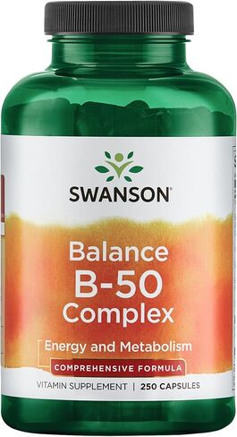 Swanson B-50 B-Complex - B Vitamin Complex with High Potency & Bioavailability - Promotes Immune System Support, Aids Heart Health, & Supports Healthy Nervous System - (250 Capsules) in Saudi Arabia