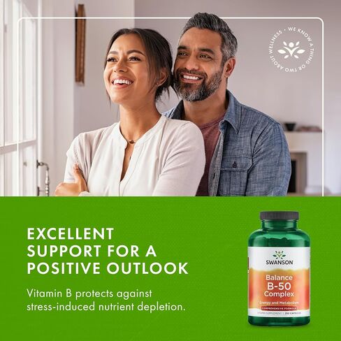 Swanson B-50 B-Complex - B Vitamin Complex with High Potency & Bioavailability - Promotes Immune System Support, Aids Heart Health, & Supports Healthy Nervous System - (250 Capsules) in Saudi Arabia