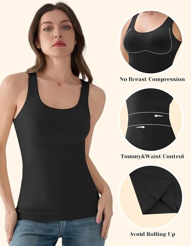 EUYZOU Women's Tummy Control Shapewear Tank Tops - Seamless Body Shaper Compression Top in Saudi Arabia
