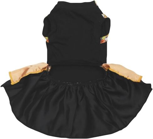 Petitebella Witch Please Puppy Dog Dress (Black/Gold Cobweb, X-Small) in Saudi Arabia