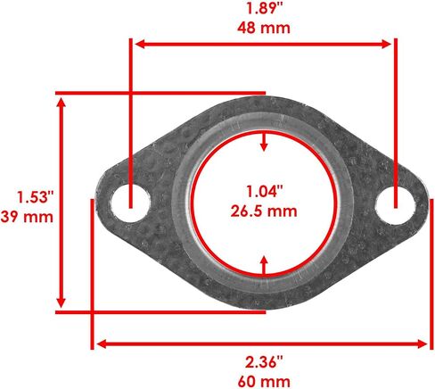 Powersports Gasket ATV UTV Motorcycle Scooter 2 Muffler Exhaust Pipe Gasket Seal for Kawasaki Mule/Trans 4000 KAF620 2009-22 Mod-G-T54-6163 in Saudi Arabia