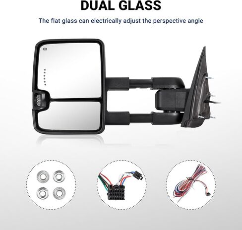 Towing Mirror for Silverado Sierra -Compatible with 2014-2018 Chevy Silverado GMC Sierra With Power Operated Heated Glass Turn Signal Light&Running Light Driver&Passenger Sides in Saudi Arabia
