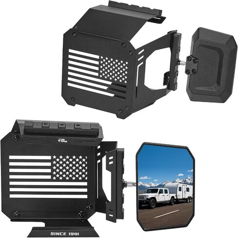 JOYTUTUS Towing Mirrors Extensions Compatible with 2018-2025 Wrangler JL/JLU & Gladiator JT, 360 Degree Rotation Adjustable, Integrated Tactical Rails for Versatile Mounting in Saudi Arabia