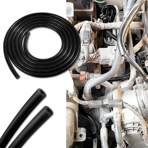 10Ft Silicone Vacuum Tubing Hose, Vacuum Lines Automotive, Universal High Performance Automotive Vacuum Tubing Hose line, Car Accessories 1/4" Inner Diameter Hose for Vehicle Radiator (Black) in Saudi Arabia