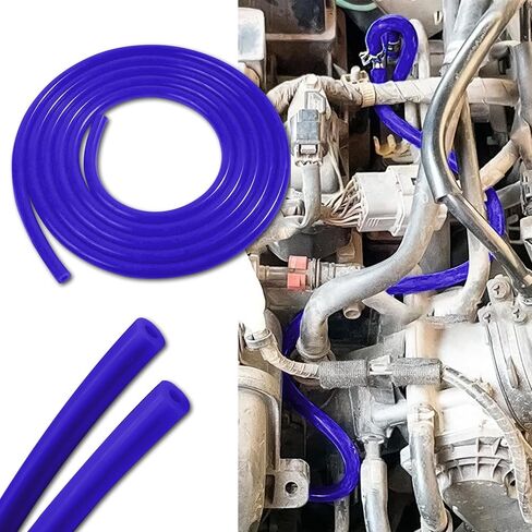 10Ft Silicone Vacuum Tubing Hose, Vacuum Lines Automotive, Universal High Performance Automotive Vacuum Tubing Hose line, Car Accessories 1/4" Inner Diameter Hose for Vehicle Radiator (Black) in Saudi Arabia