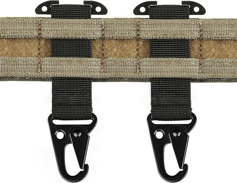 2 حزمة مشبك حزام تكتيكي T-Mount Clash Hook ملحقات تكتيكية خارجية حزام حزام مشبك حزام مولي مع خطاف معدني مشبك تروس تكتيكي لحزام سترة الظهر التكتيكي (أسود) in Saudi Arabia
