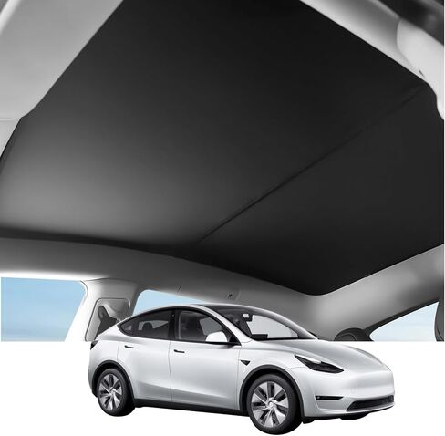 Tesla Model Y Sunshade Roof 2020-2024 | Split-Design UV Protection & Heat Insulation | UPF50+ Reflective Fabric, Sag-Free Fit, Quick Installation in Saudi Arabia