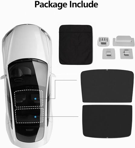 Tesla Model Y Sunshade Roof 2020-2024 | Split-Design UV Protection & Heat Insulation | UPF50+ Reflective Fabric, Sag-Free Fit, Quick Installation in Saudi Arabia