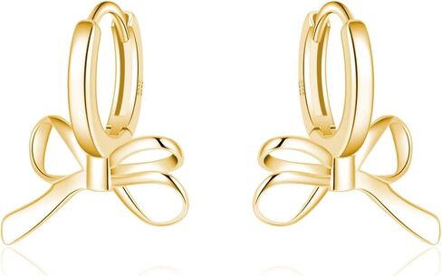 SLUYNZ 925 Sterling Silver Bow Hoop Earrings for Women Teen Girls Bow Ribbon Huggie Earrings in Saudi Arabia
