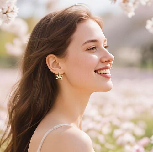 SLUYNZ 925 Sterling Silver Bow Hoop Earrings for Women Teen Girls Bow Ribbon Huggie Earrings in Saudi Arabia