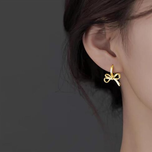SLUYNZ 925 Sterling Silver Bow Hoop Earrings for Women Teen Girls Bow Ribbon Huggie Earrings in Saudi Arabia