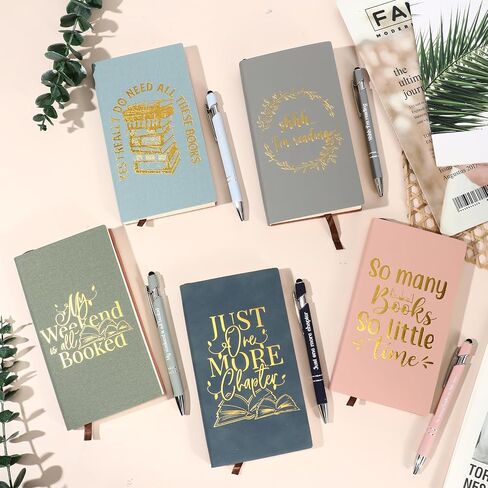 Fulmoon 10 Pcs Book Lovers Gifts 5 Inspirational Notebooks Journal with 5 Pens Vintage Gift Bulk Book Lover Appreciation Gift Christmas Favors for Teacher Librarian Reader Student Coworker (Classic) in Saudi Arabia