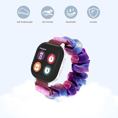 NewJourney 3 قطع من سوار Scrunchie متوافق مع ساعة Gizmo 3/2/1 وساعة Gabb 3/2/1 وساعة SyncUP للأطفال، سوار معصم من القماش المرن الناعم للفتيات in Kuwait