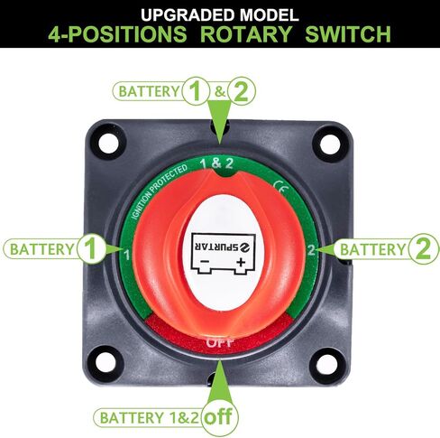 بطارية SPERTAR CAR DISCLINECT SWITCH 12V 24V 48V 275A Battery Cuts Off Kill Switch Slector arsist in Saudi Arabia