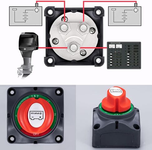 بطارية SPERTAR CAR DISCLINECT SWITCH 12V 24V 48V 275A Battery Cuts Off Kill Switch Slector arsist in Saudi Arabia