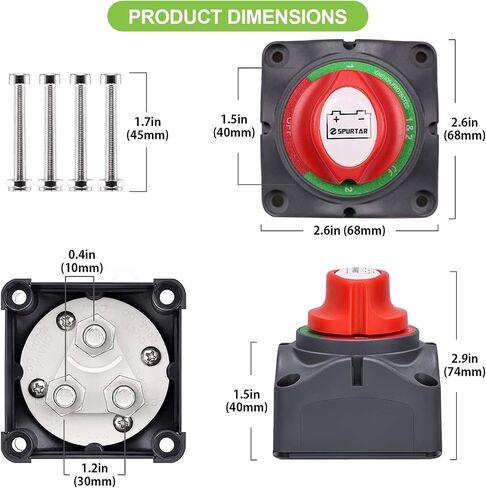 بطارية SPERTAR CAR DISCLINECT SWITCH 12V 24V 48V 275A Battery Cuts Off Kill Switch Slector arsist in Saudi Arabia