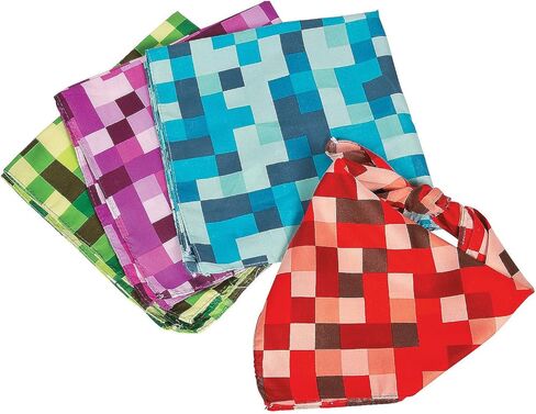 Fun Express - Bixel Checker Bandanas - إكسسوارات الملابس - القبعات - Bandannas - 12 قطعة in Saudi Arabia