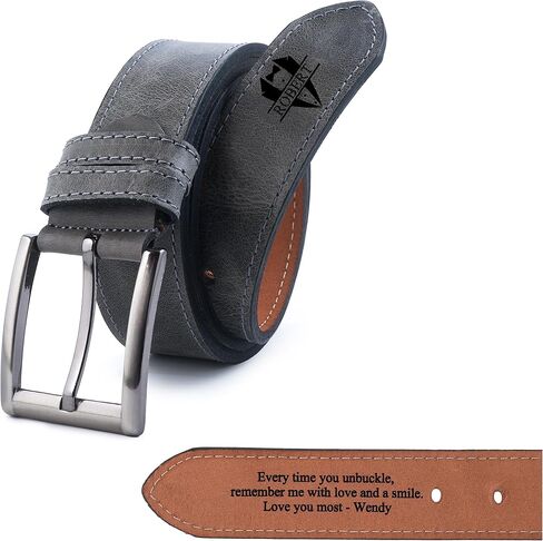 حزام جلدي مخصص للرجال - هدية محفورة مخصصة له - حزام جلدي أعلى من الحبوب للذكرى السنوية ، هدية رجالي فريدة من نوعها in Kuwait