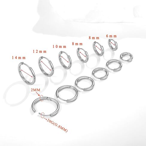 6 Pairs Small Gold Huggie Hoop Earrings Set for Women, 14K Gold Plated Lightweight Minimalist Hypoallergenic Hoops Earrings Pack for Multiple Piercing Cartilage Hoop Earrings Stack Jewelry in Kuwait