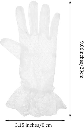 16 Pairs Tea Party Lace Gloves for Women, Cuffbow Elegant Courtesy Mitten Short Vintage Wedding Evening Halloween Christmas Wrist Accessories for Dressy Ladies Dinner Opera Sun Protection in Saudi Arabia