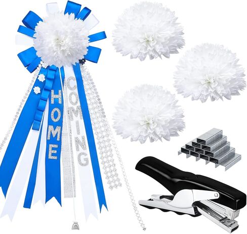 5 Pcs Homecoming Mum Flower and Stapler with 1000 Staples Homecoming Mum Supplies and Mini Plier Stapler 20 Sheets Capacity DIY Homecoming Mum Crafts for Back to School Party Decorations in Saudi Arabia