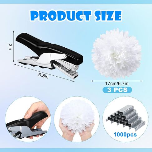 5 Pcs Homecoming Mum Flower and Stapler with 1000 Staples Homecoming Mum Supplies and Mini Plier Stapler 20 Sheets Capacity DIY Homecoming Mum Crafts for Back to School Party Decorations in Saudi Arabia