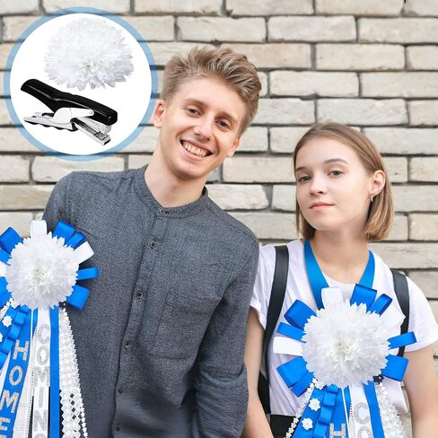 5 Pcs Homecoming Mum Flower and Stapler with 1000 Staples Homecoming Mum Supplies and Mini Plier Stapler 20 Sheets Capacity DIY Homecoming Mum Crafts for Back to School Party Decorations in Saudi Arabia