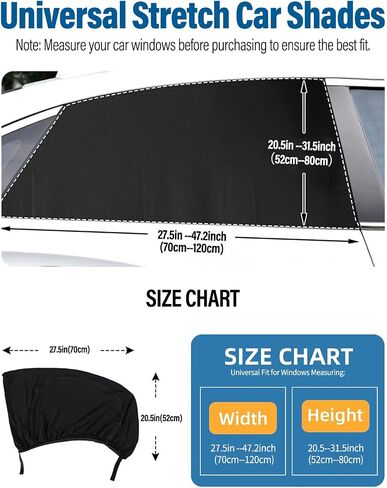 Car Window Shades 2 Pack, FOLUMAD Side Car Window Rear Sun Shades for Baby, Anti-UV Protection Breathable Mesh Camping Window Covers for Truck SUV, Protect Privacy for Kids, Family in Saudi Arabia