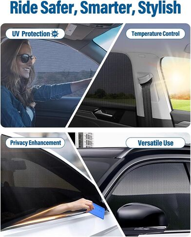 Car Window Shades 2 Pack, FOLUMAD Side Car Window Rear Sun Shades for Baby, Anti-UV Protection Breathable Mesh Camping Window Covers for Truck SUV, Protect Privacy for Kids, Family in Saudi Arabia