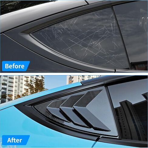 النافذة الجانبية الخلفية المتوافقة مع طراز تسلا Y 2020 2021 2022 2023 2024 Sunshade الجانبي الجانبي تنفيس مغرفة الأغطية الستائر 2pcs (أسود لامع) in Kuwait